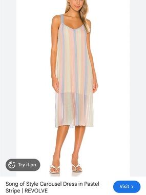 Revolve Song of Style Pastel Stripe Midi Slip Dress